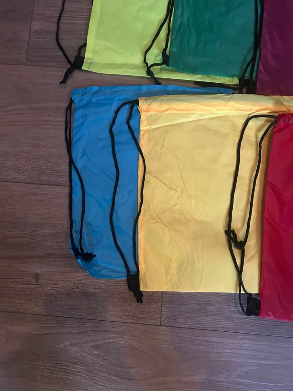 NWOT Sm. Drawstring Sport & Swim Bags lot of‎ 8 Packable Colored Gym Sacks shown